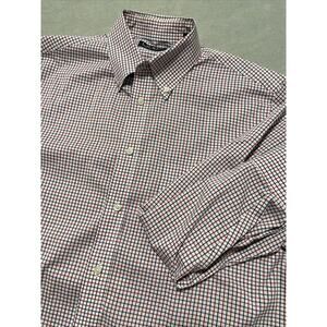 Lauren‎ Ralph Lauren Dress Shirt Men’s Medium Checkered Blue Red Long Sleeve